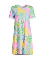 Lilly Pulitzer Яркое платье Cody Delight из хлопкового джерси с короткими рукавами и цветочным принтом 11023367