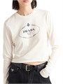 Лонгслив Prada с принтом, 100% хлопок, рифленый воротник, Италия 11030576