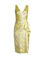 Aidan Mattox Металлизированное драпированное миди-платье без рукавов с V-образным вырезом от Аidan Mattox 11026759