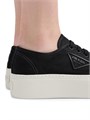 Кроссовки Prada из текстиля на шнуровке с резиновым носком и подошвой 50 мм 11019803