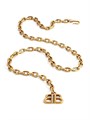 Balenciaga Цепочный пояс из латунного сплава Monaco, 120 см, регулируемая застежка, элементы с логотипом BB 11008789