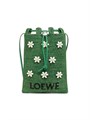 Loewe Сумка на плечо из рафии с цветочными бусинами и стягивающей веревкой, размер 16 см х 21 см 11009588