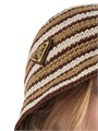 Prada Шляпа-бакет из рафии с металлическим треугольным логотипом, 100% хлопок 11015677