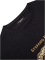 Футболка с вышивкой от Stefano Ricci, 50% хлопка, 50% модала, круглый вырез, произведено в Италии 11021224