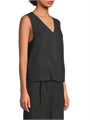 Жилет с V-образным вырезом и завязками на спине из 100% льна от Eileen Fisher с боковыми карманами 11030599