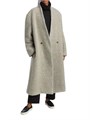 Пальто без воротника из смеси шерсти от Fear Of God с поясом и двубортной застёжкой 11017397