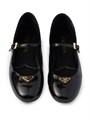 Балетки Prada из лакированной кожи с круглыми носами и резиновой подошвой 11019527
