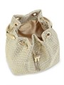 Jimmy Choo Сумка BON BON из металлизированной ткани в форме ведерка с металлической ручкой и съемным ремешком 11022872