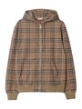 Худи Burberry из эластичного хлопка с замком спереди и клетчатым узором, капюшоном и длинными рукавами 11025118
