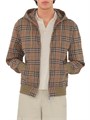 Худи Burberry из эластичного хлопка с замком спереди и клетчатым узором, капюшоном и длинными рукавами 11025118