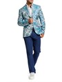 Robert Graham Шелковый жаккардовый костюмный пиджак Aqua Bloom с узором пейсли, классический крой, 51% шелк 11028226