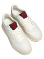 Кожаные кроссовки Gucci Re-Web с круглым носом и резиновой подошвой, изготовленные в Италии 11009498