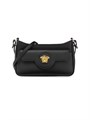 Versace Кожаная мини-сумка через плечо с ремешком и клапаном на кармане 11023634