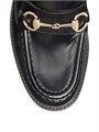 Кожаные лоферы Gucci с золотистой фурнитурой Horsebit и резиновой подошвой, каблук 45 мм 11009981