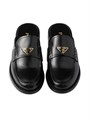 Мюли Prada из натуральной кожи с логотипом и цельной резиновой подошвой 11011933