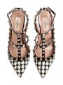 Туфли Rockstud Valentino Garavani из ткани в стиле pied-de-poule с каблуком высотой 100 мм и регулируемыми ремешками 11028406