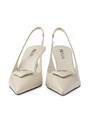Туфли Prada Saffiano из лаковой кожи с геометрическим каблуком 75 мм 11011634