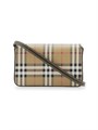 Burberry Текстильная сумка через плечо Hampshire с регулируемым ремешком и кожаной отделкой 11019039