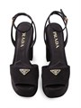 Платформенные замшевые туфли на высоких каблуках Prada с логотипом в форме треугольника 11017539