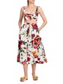 Dolce &amp, Gabbana Миди-юбка Rafia Fiori с цветочным узором, 100% хлопок, эластичный пояс, Италия 11009572
