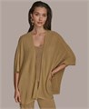 Женский кардиган с открытым фронтом из металлической нити от Donna Karan New York, 70% вискоза, 15% нейлон, 15% металл 11030147