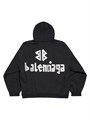 Унисекс оверсайз худи Balenciaga из флиса Archetype с карманом-кенгуру, сделано в Португалии 11018530