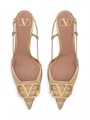 Ламинированные кожаные туфли-слингбеки Valentino Garavani VLogo Signature с каблуком 80 мм 11009281