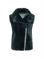 Жилет без рукавов Gorski из овечьего меха с рельефным узором, с молнией и карманами, подкладка из полиэстера 11020277