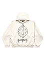 Унисекс худи Metal BB Stencil от Balenciaga с эффектом грязи и карманом-кенгуру из португальского флиса 11016781