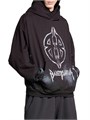Унисекс худи Metal BB Stencil от Balenciaga с эффектом грязи и карманом-кенгуру из португальского флиса 11016781
