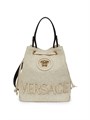 Versace Кошелка La Medusa из хлопка с кожаной отделкой, 16 см x 23 см x 14 см, с верхними ручками и стягивающим шнуром 11023608