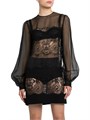 Мини-платье Dolce &amp, Gabbana из органзы с кружевными вставками, 60% шелк, Италия 11008408