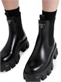 Prada Ботинки Chelsea Monolith из щетинистой кожи с эластичными боковыми вставками и резиновой подошвой 11020905