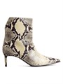 Кожаные ботильоны Khaite Ona с принтом под змею, квадратным носком и каблуком 55 мм 11024224