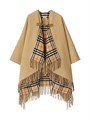 Кейп Burberry из итальянской шерсти с открытым воротником и кожаными деталями, ручная работа, произведено в Италии 11019613