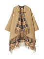Кейп Burberry из итальянской шерсти с открытым воротником и кожаными деталями, ручная работа, произведено в Италии 11019613