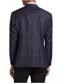 Пиджак в клетку из чистой шерсти Emporio Armani с лацканами, боковыми карманами и застежкой на две пуговицы 11017549