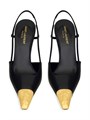 Saint Laurent Туфли на каблуке Jeanne Slingback из гладкой кожи с металлическим носком и высотой каблука 11 см 11018126