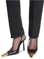 Saint Laurent Туфли на каблуке Jeanne Slingback из гладкой кожи с металлическим носком и высотой каблука 11 см 11018126