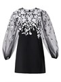 Мини-платье Carolina Herrera с вышивкой и длинными рукавами, прямая юбка, 92% полиэстер 11016984