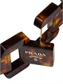 Prada Пояс из плексигласа с изысканным черепаховым узором и гравировкой, высотой 4,32 см 11008847