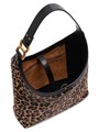 Chloe Кожаная сумка через плечо Marcie с леопардовым принтом, фиксированным ремнем и внутренним карманом 11018293