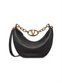 Valentino Garavani Сумка-хобо Small VLogo Moon из текстурированной телячьей кожи с золотыми элементами и съемным ремнем 11016648