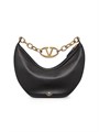 Valentino Garavani Сумка-хобо Small VLogo Moon из текстурированной телячьей кожи с золотыми элементами и съемным ремнем 11016648