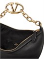 Valentino Garavani Сумка-хобо Small VLogo Moon из текстурированной телячьей кожи с золотыми элементами и съемным ремнем 11016648