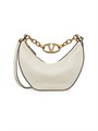 Valentino Garavani Сумка-хобо Small VLogo Moon из текстурированной телячьей кожи с золотыми элементами и съемным ремнем 11016648