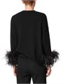 Кофта с перьями Valentino Garavani, 100% мериносовая шерсть, вышивка на рукавах 11020594