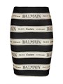 Мини-юбка из жаккарда Balmain с логотипом и поясной полоской, задней молнией, выполнена из 100% полиэстера, Португалия 11025689