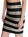 Мини-юбка из жаккарда Balmain с логотипом и поясной полоской, задней молнией, выполнена из 100% полиэстера, Португалия 11025689