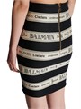 Мини-юбка из жаккарда Balmain с логотипом и поясной полоской, задней молнией, выполнена из 100% полиэстера, Португалия 11025689